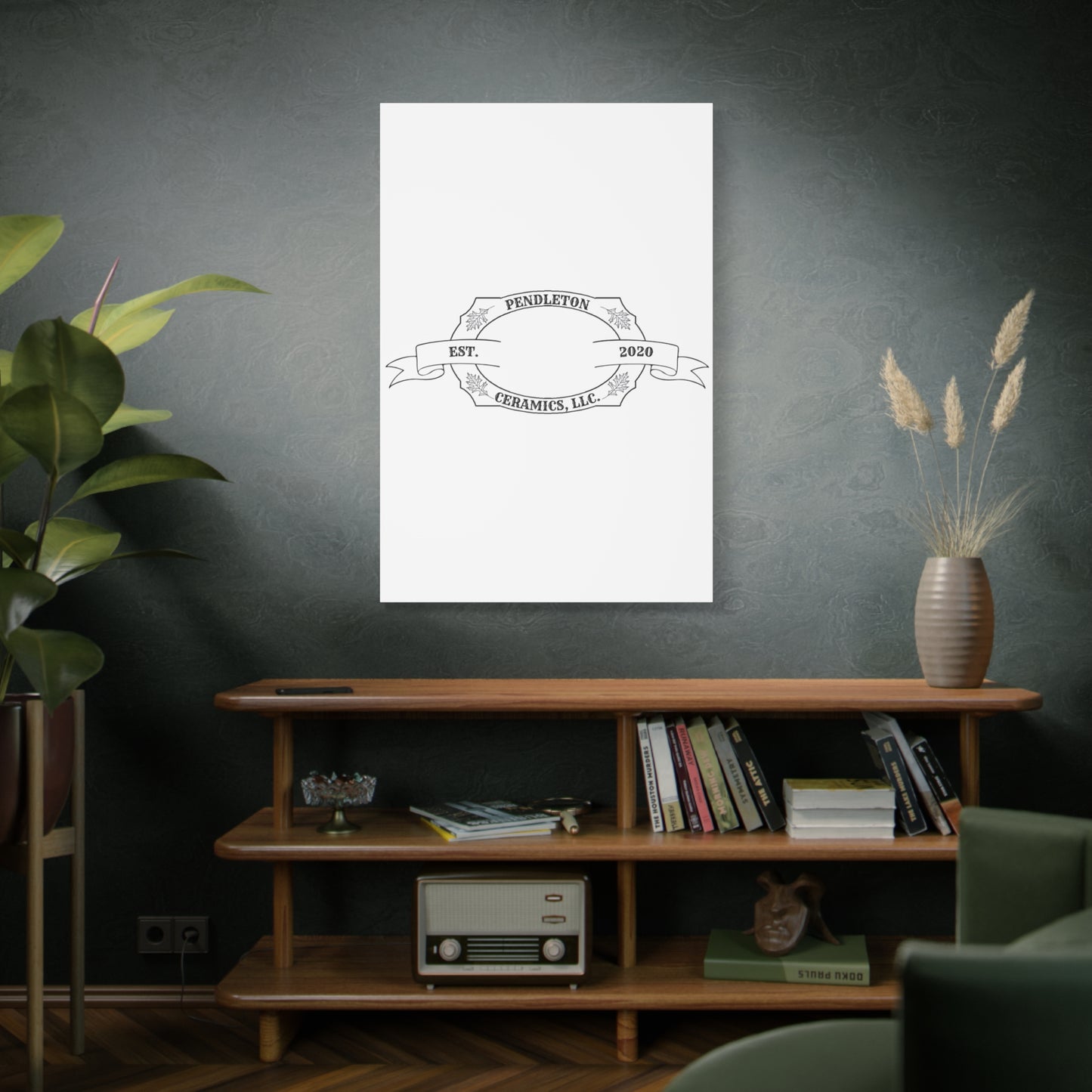 Pendleton Ceramics Logo Custom Framed Canvas Wall Art