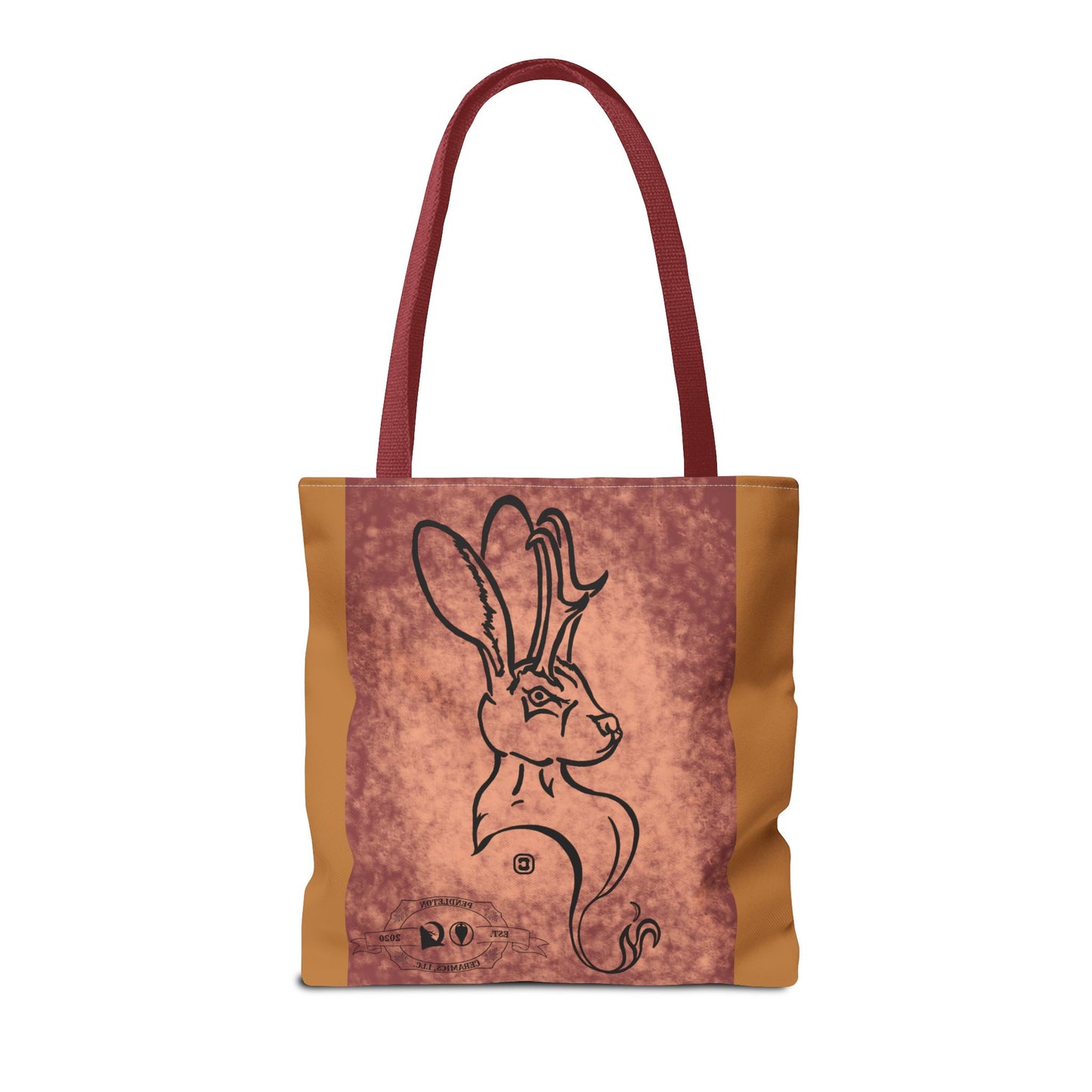 Dust Storm Jackalope Bust Drawing Tote Brown Bag