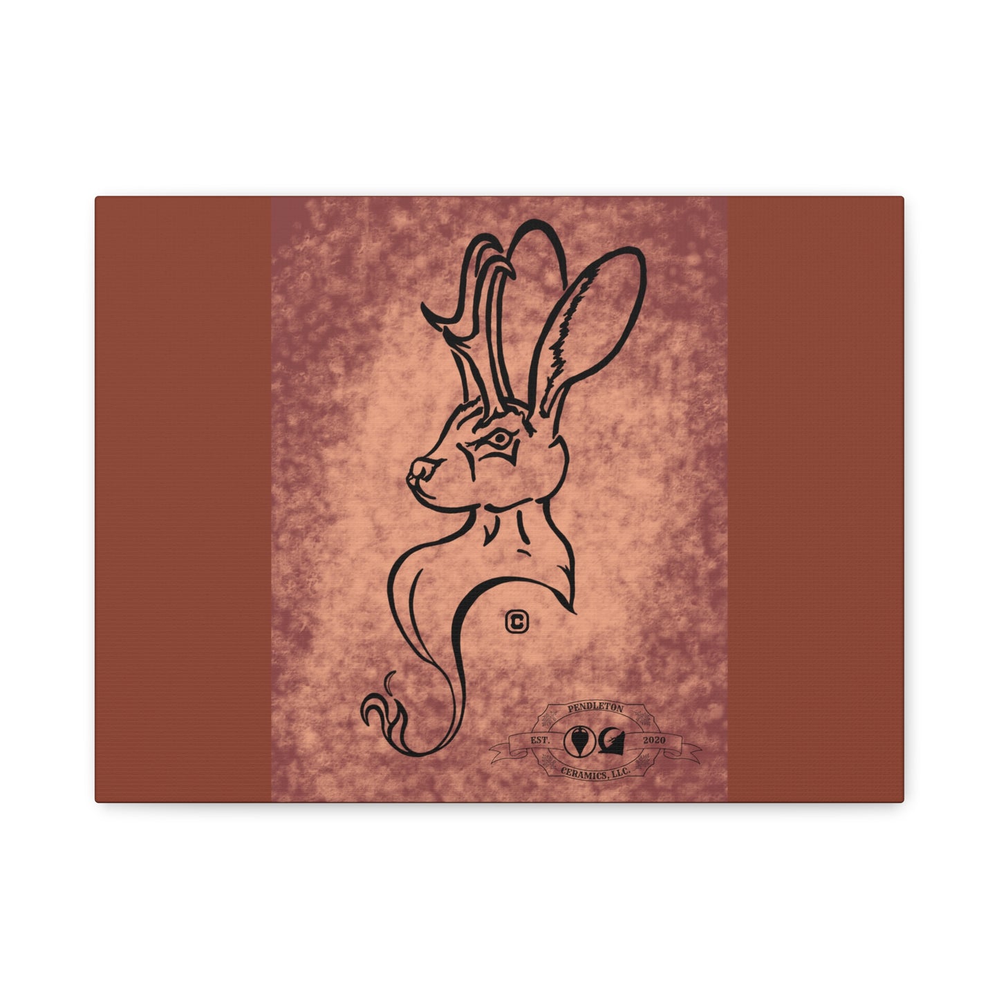 Dust Storm Jackalope Bust Drawing Canvas Wall Decor
