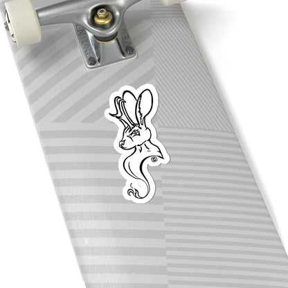 Jackalope Bust Kiss-Cut Stickers