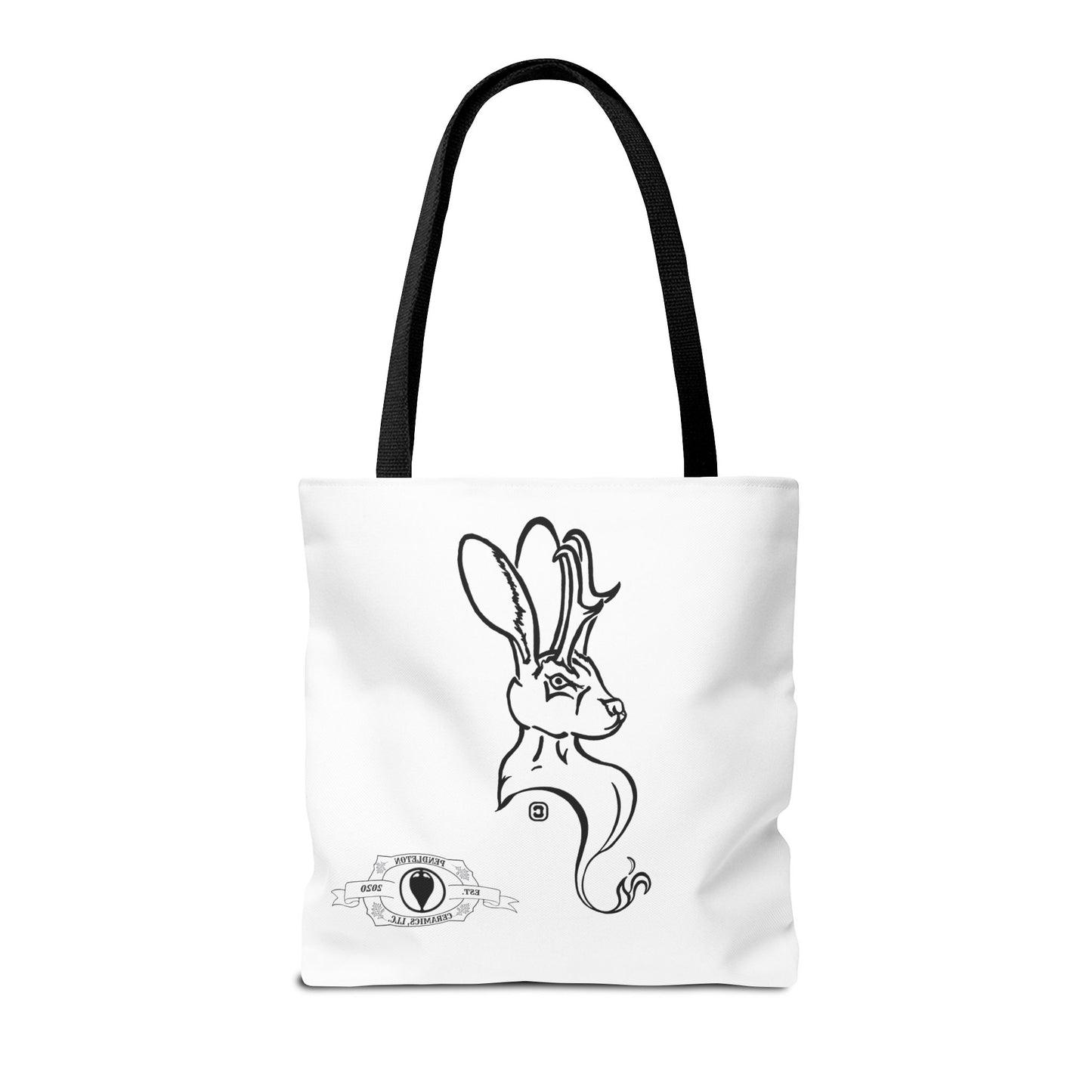 Jackalope Bust Drawing Tote White Bag