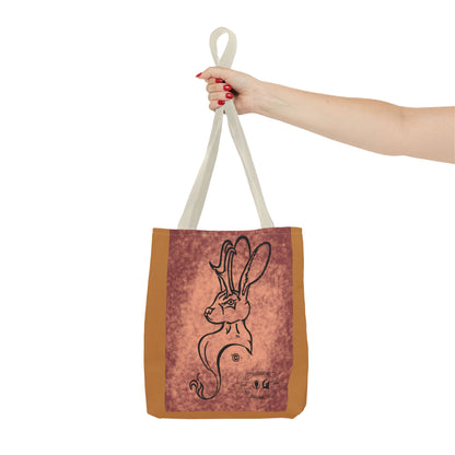 Dust Storm Jackalope Bust Drawing Tote Brown Bag