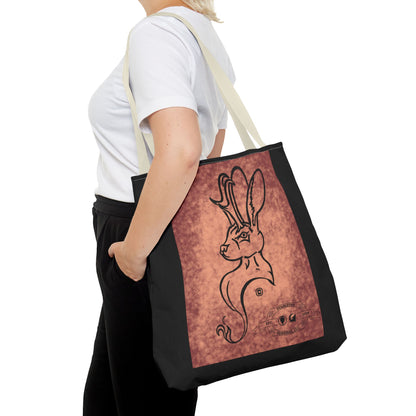 Dust Storm Jackalope Bust Drawing Tote Black Bag