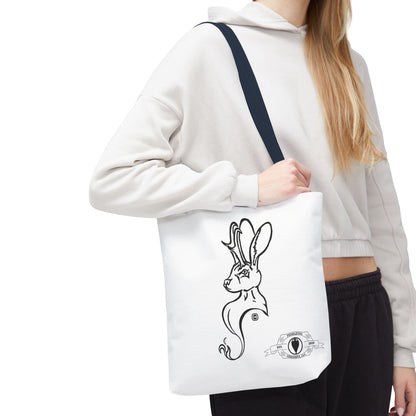 Jackalope Bust Drawing Tote White Bag