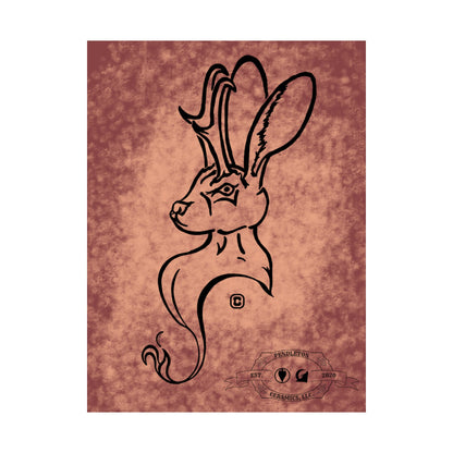Dust Storm Jackalope Bust Drawing Wall Art
