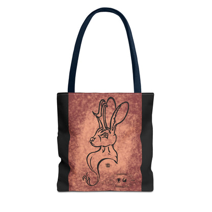 Dust Storm Jackalope Bust Drawing Tote Black Bag
