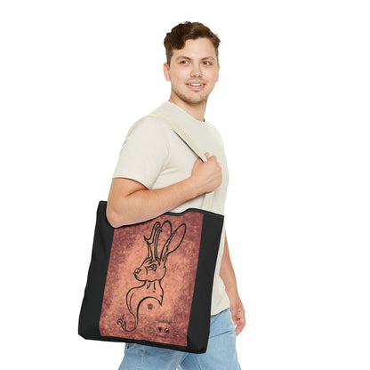 Dust Storm Jackalope Bust Drawing Tote Black Bag