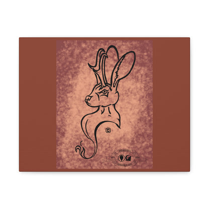 Dust Storm Jackalope Bust Drawing Canvas Wall Decor
