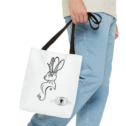 Jackalope Bust Drawing Tote White Bag