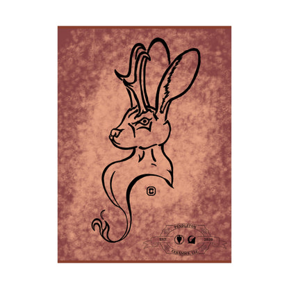 Dust Storm Jackalope Bust Drawing Wall Art