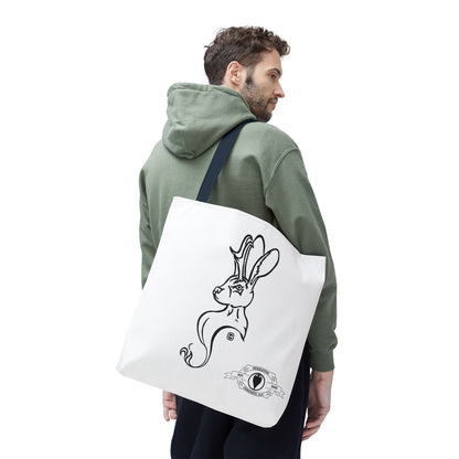 Jackalope Bust Drawing Tote White Bag