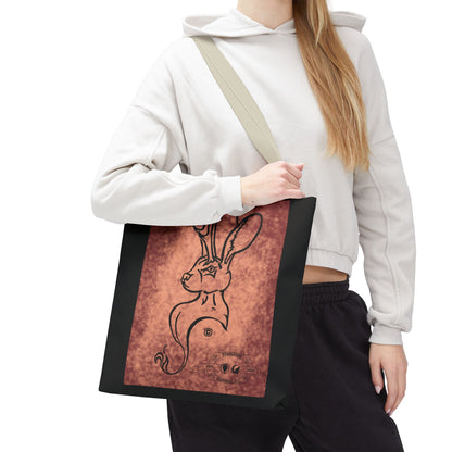 Dust Storm Jackalope Bust Drawing Tote Black Bag