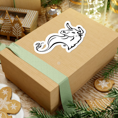 Bull Horns Up Animal Bust Drawing Kiss-Cut Stickers