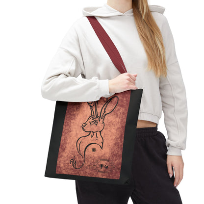 Dust Storm Jackalope Bust Drawing Tote Black Bag