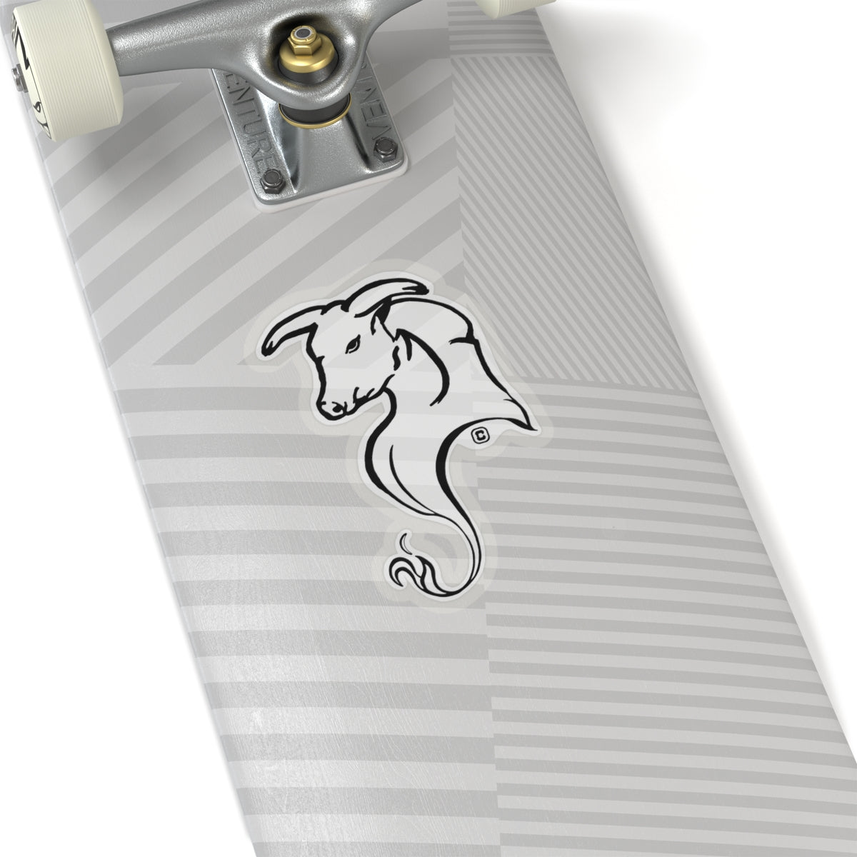 Bull Horns Down Animal Bust Drawing Kiss Cut Sticker