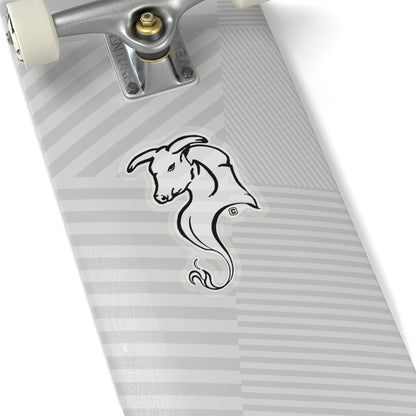 Bull Horns Down Animal Bust Drawing Kiss Cut Sticker