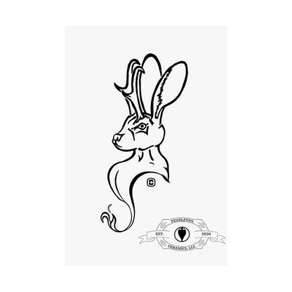 Jackalope Bust Drawing Matte Vertical Posters