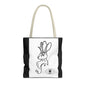 Jackalope Bust Drawing Tote Bag with Black Stripe