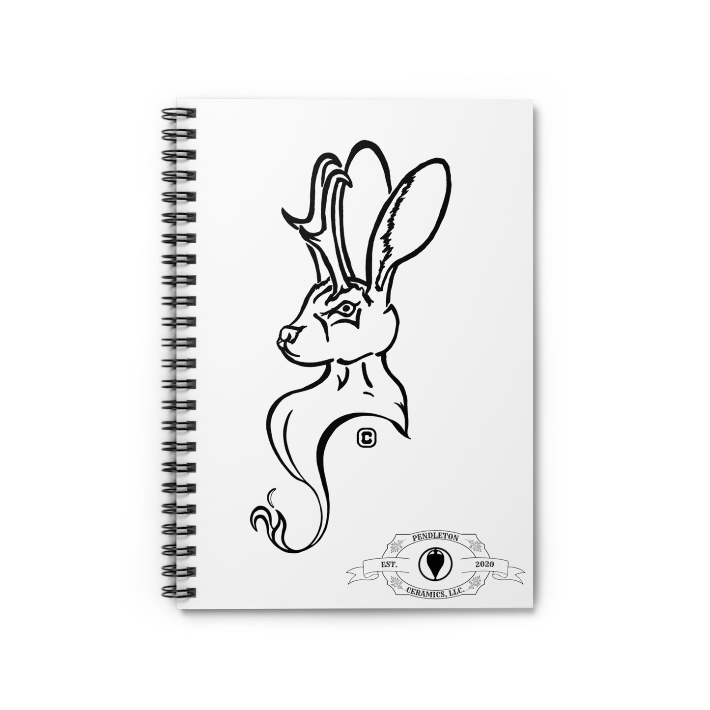 Jackalope Bust Drawing Spiral Rule Lined Notebook