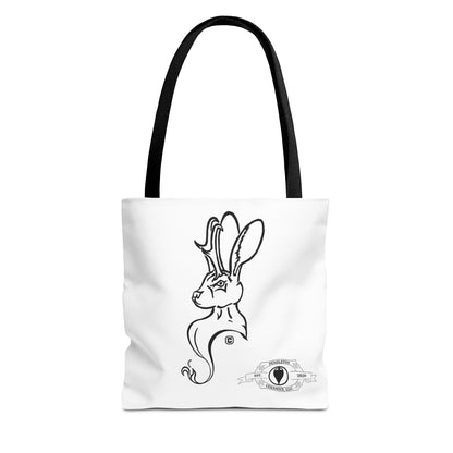 Jackalope Bust Drawing Tote White Bag