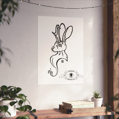 Jackalope Bust Drawing Matte Vertical Posters
