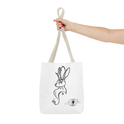 Jackalope Bust Drawing Tote White Bag