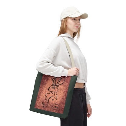 Dust Storm Jackalope Bust Drawing Tote Green Bag
