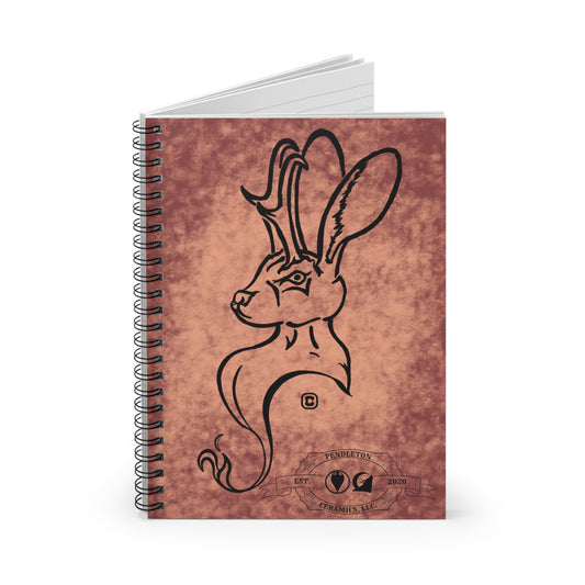 Dust Storm Jackalope Bust Drawing Spiral Ruled Lined Notebook