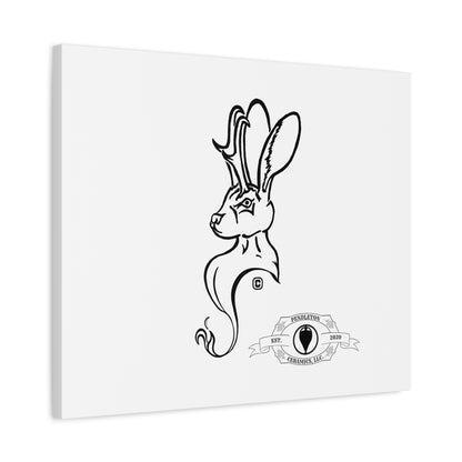 Jackalope Bust Drawing Art Stretched Canvas Wall Decor