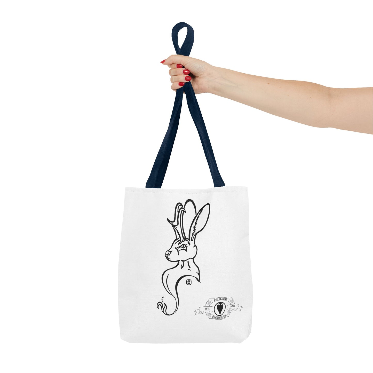 Jackalope Bust Drawing Tote White Bag
