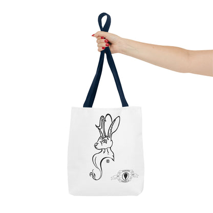 Jackalope Bust Drawing Tote White Bag