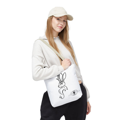 Jackalope Bust Drawing Tote White Bag