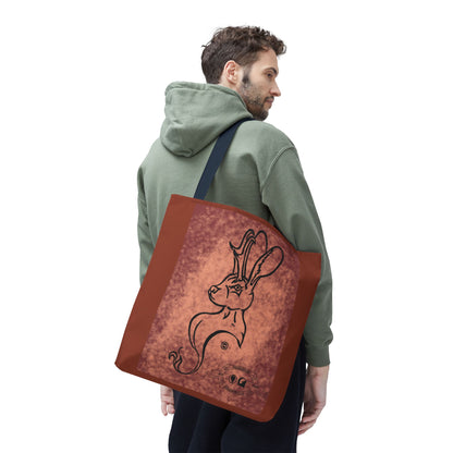 Dust Storm Jackalope Bust Drawing Tote Brown Bag