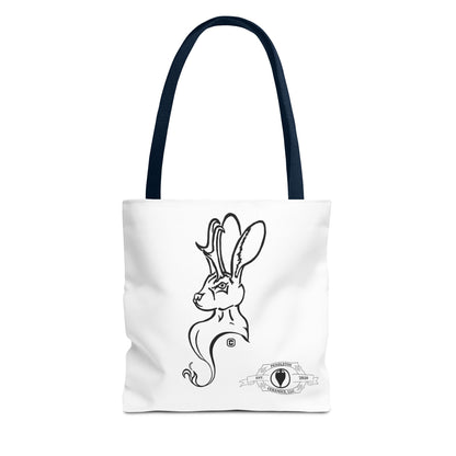Jackalope Bust Drawing Tote White Bag