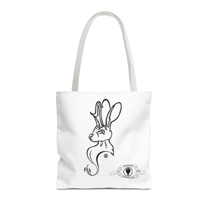 Jackalope Bust Drawing Tote White Bag