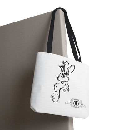 Jackalope Bust Drawing Tote White Bag