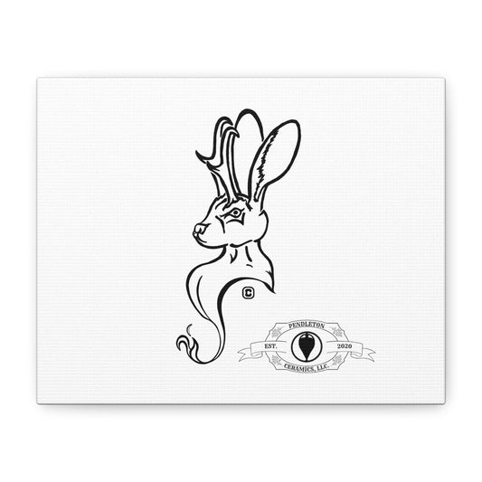 Jackalope Bust Drawing Art Stretched Canvas Wall Decor