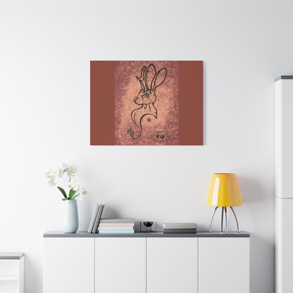 Dust Storm Jackalope Bust Drawing Canvas Wall Decor