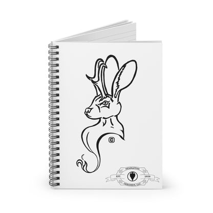 Jackalope Bust Drawing Spiral Rule Lined Notebook