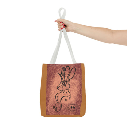 Dust Storm Jackalope Bust Drawing Tote Brown Bag