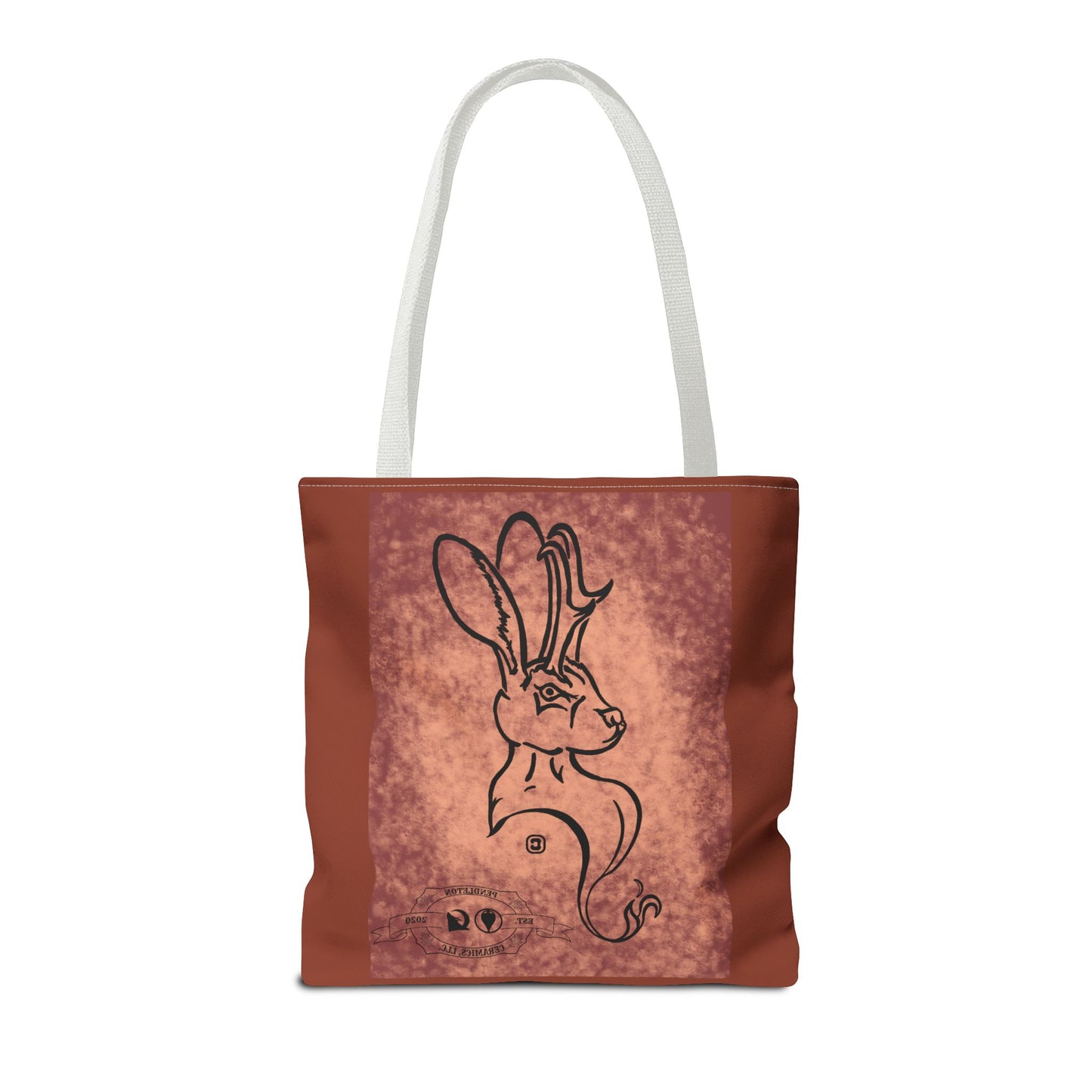 Dust Storm Jackalope Bust Drawing Tote Brown Bag