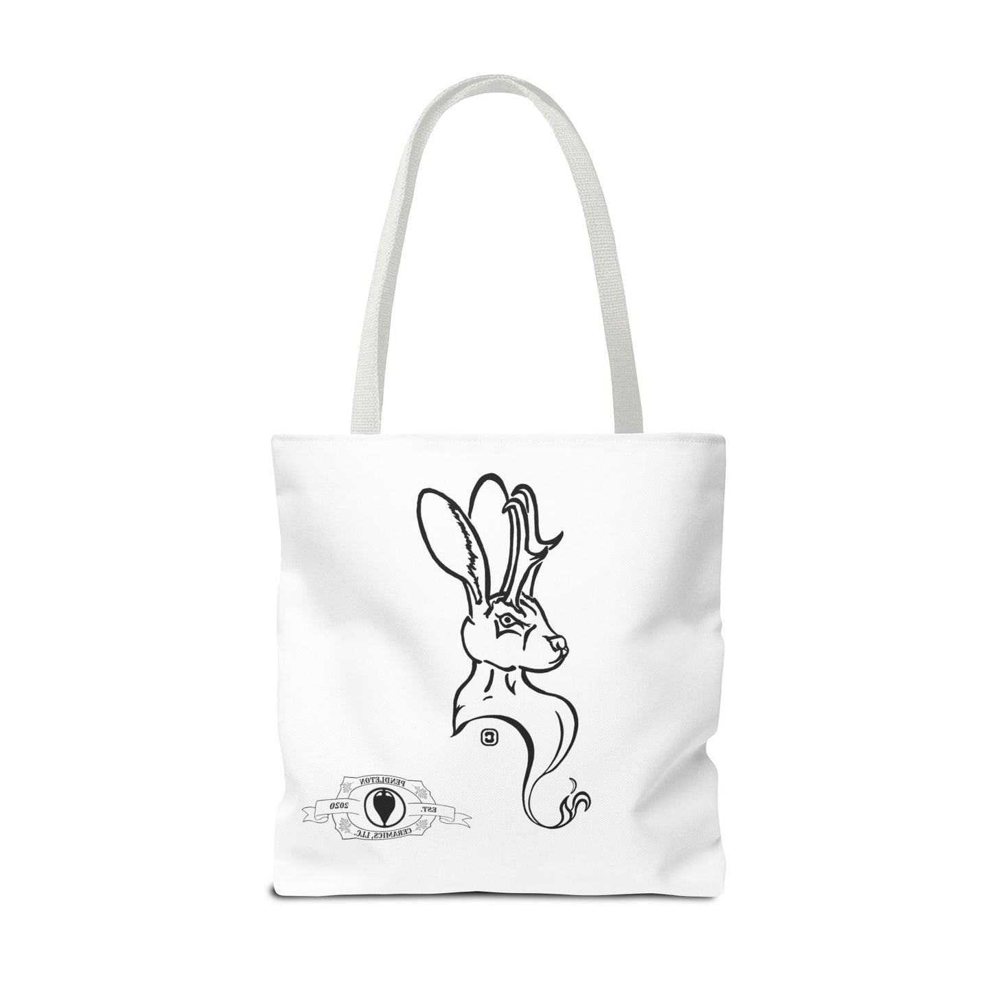 Jackalope Bust Drawing Tote White Bag