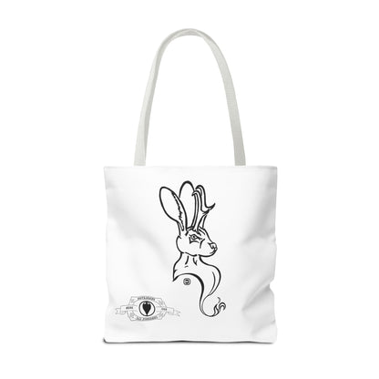 Jackalope Bust Drawing Tote White Bag
