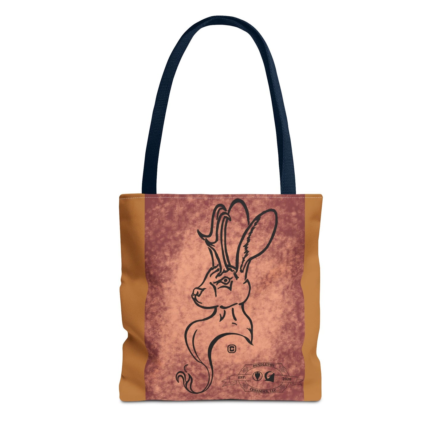 Dust Storm Jackalope Bust Drawing Tote Brown Bag