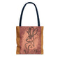 Dust Storm Jackalope Bust Drawing Tote Brown Bag