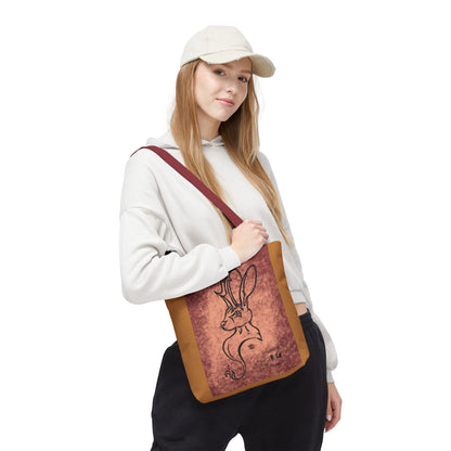 Dust Storm Jackalope Bust Drawing Tote Brown Bag