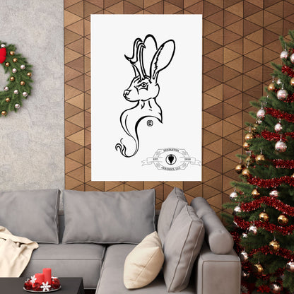 Jackalope Bust Drawing Matte Vertical Posters