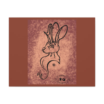 Dust Storm Jackalope Bust Drawing Canvas Wall Decor