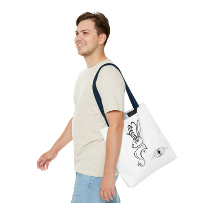 Jackalope Bust Drawing Tote White Bag