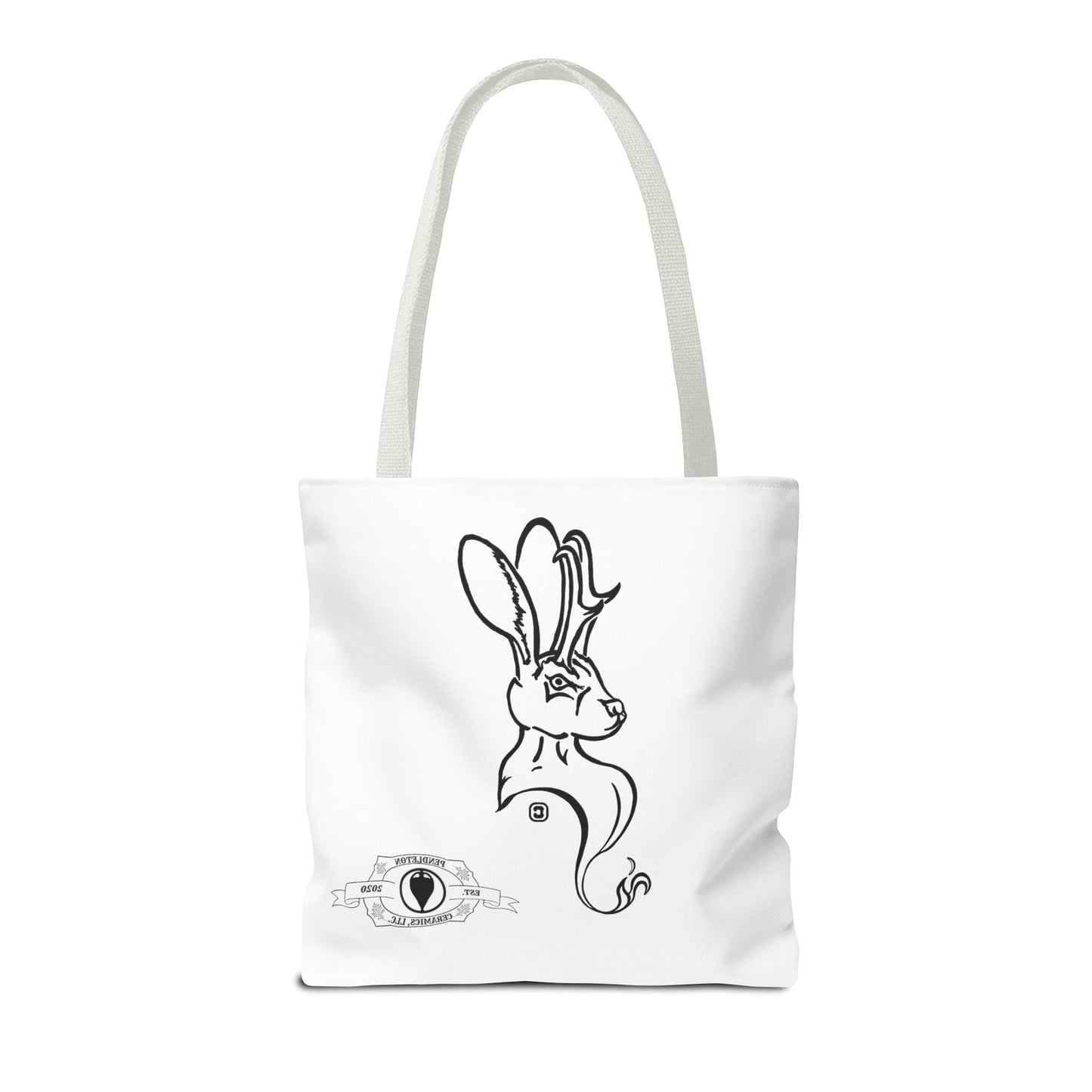 Jackalope Bust Drawing Tote White Bag